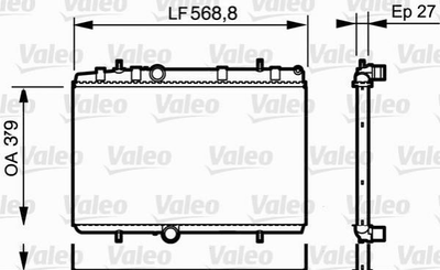 Радиатор охлаждения двигателя Valeo 734338 Citroen DS5, C4, Berlingo, C5, DS4, Xsara; Peugeot 308, 407, 307, Partner, 5008, 3008 1330W2, 1330W4, 133387