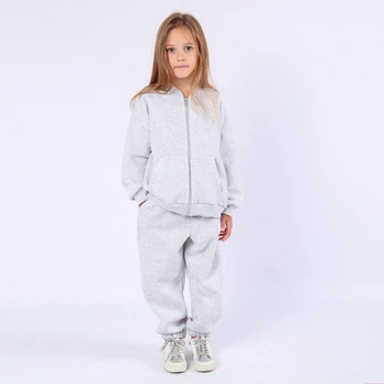Дитячий теплий спортивний костюм (кофта + штани) для дівчинки Flamingo 140 см, меланж