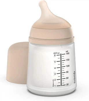 Пляшечка Suavinex Zero Beige 180 мл соска повільний потік