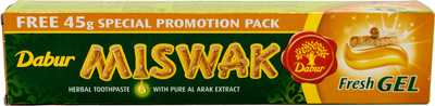 Зубна паста Dabur Miswak Свіжий гель 135 г (6291069700916)
