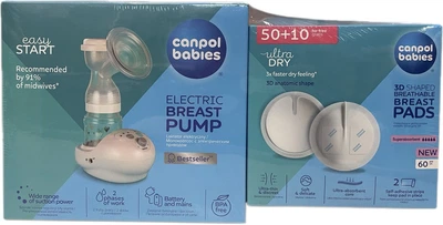 Молокоотсос электрический Canpol babies EasyStart + Лактационные прокладки Cb 60 шт (12/215)