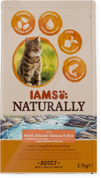 Сухий корм для котів Iams Naturally Adult North Atlantic Salmon Rice 2.7 кг (8710255135144)