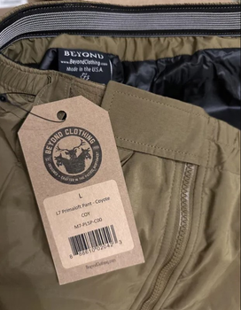 Зимові штани армії США Beyond Tactical PCU Level 7 PrimaLoft Pants Розмір Large Койот