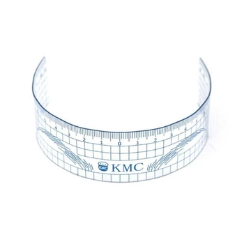 Линейка многоразовая для эскиза бровей KMC, синяя 1 шт
