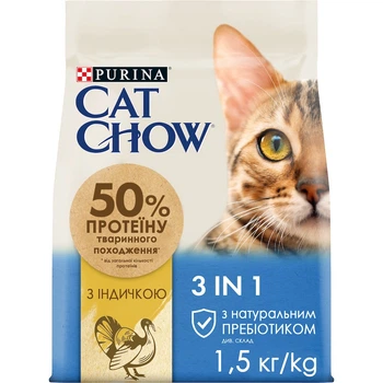 Сухой корм Purina Cat Chow Special Care 3in1 с индейкой 1.5 кг (7613034155139)