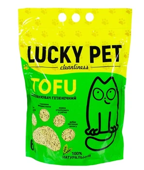 Наповнювач Lucky Pet з тофу для котячого туалету, з ароматом зеленого чаю, 6 л