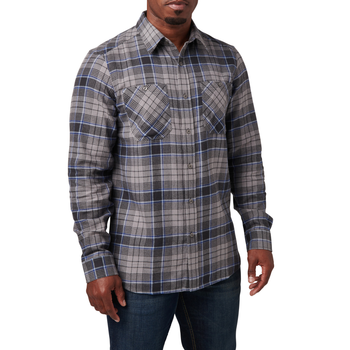 Рубашка тактическая 5.11 Tactical® Silverwood Flannel Plaid Long Sleeve Shirt L Overcast Grey Plaid