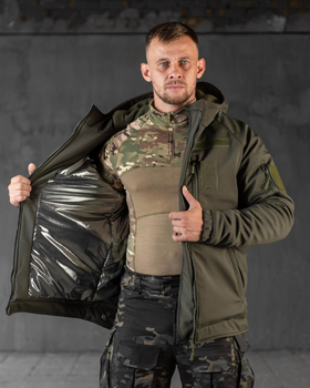 Тактическая зимняя куртка SoftShell Omni-Heat до -20 S олива (89430)