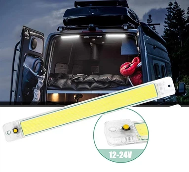 Лампа светодиодная для освещения салона авто 12-24В плафон ST-78 LED с выключателем,подсветка салона