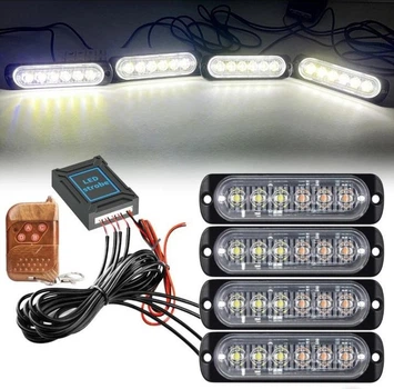 Светодиодные стробоскопы 6 LED белые 12-24В с пультом управления