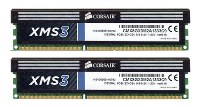 Оперативна пам'ять Corsair CMX8GX3M2A1333C9 XMS3 8GB (2x4GB) DDR3 1333 Mhz CL9 Desktop Memory Kit Б/В