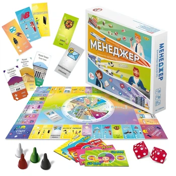 Настольная игра "Менеджер" Мастер MKB0114 игровое поле, карточки, фишки, кубик