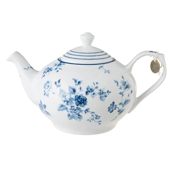 Чайник фарфоровий заварювальний Laura Ashley BLUEPRINT, об'єм 1,6 л, білий з синіми трояндами (178673)