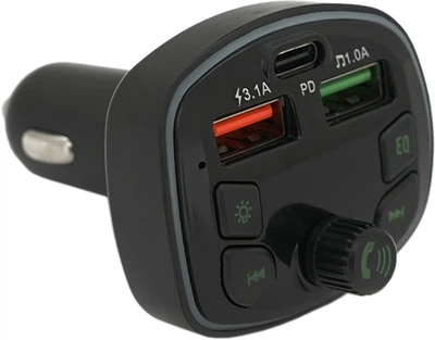 FM-модулятор Voltronic с эквалайзером 3.1 A PD18W USB TF (YT35589)