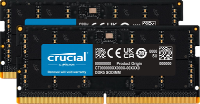 Оперативная память Crucial SODIMM DDR5-5200 65536MB PC5-41600 (Kit of 2x32768) Black (CT2K32G52C42S5)