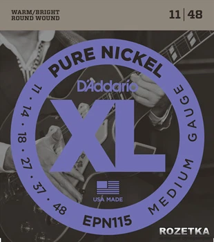 Струны для электрогитар D'Addario EPN115 XL Pure Nickel Medium (11-48)