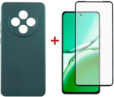 Комплект чехол для смартфона + стекло DENGOS Soft для OPPO Reno 12 F/FS Green (DG-KM-115)