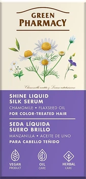 Жидкий шелк для блеска окрашенных волос "Ромашка и льняное масло" - Green Pharmacy Shine Liquid Silk Serum For Color-Treated Hair 30ml (1399066-20820885)