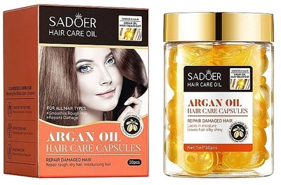 Капсулы с аргановым маслом для волос - Sadoer Argan Oil Hair Care Capsules 30шт (1345900-20188004)