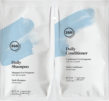 Набор пробников для ежедневного ухода за волосами - 360 Daily (shm/15ml + cond/15ml) (360) (1339361-7939889)