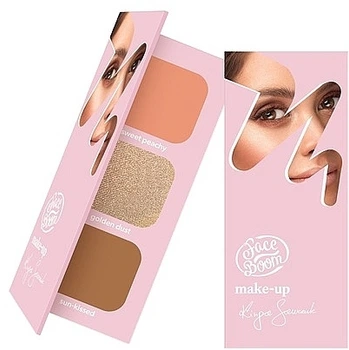 Палитра для контуринга лица 3 в 1 - Bielenda Faceboom Make-up Brunette 21g (1196694-355168063-2)