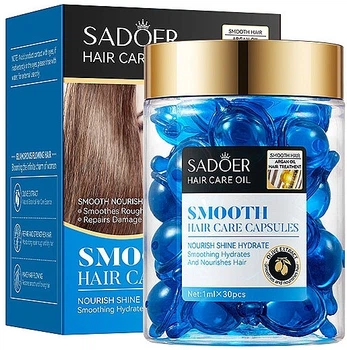 Капсулы для волос с аргановым и оливковым маслом - Sadoer Smooth Hair Care Capsules 30шт (1378970-20188010)