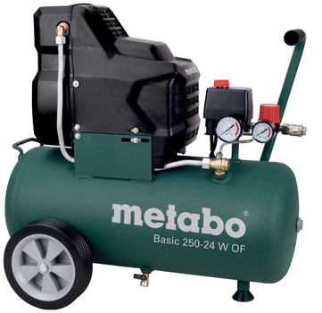 Компресор повітряний Metabo Basic 250-24 W OF безолійний, 1500Вт, 24л, 120л/хв, 8бар (601532000)