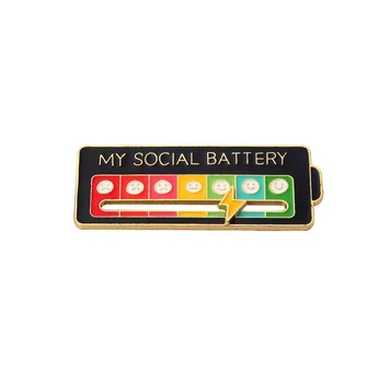 Брошь Шкала настроения My Social Battery (00117)