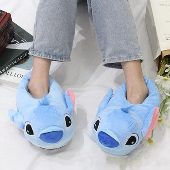 Комнатные тапочки кигуруми игрушки Для Мальчиков Kigurumi Стич Теплые Тканевые Синие 28-34 (3153)
