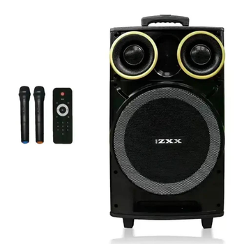 Акустическая переносная колонка с двумя микрофонами ZXX-9191 60Вт 67х38х32см TWS/FM/USB/TF/SD/BT/REC/LED черный