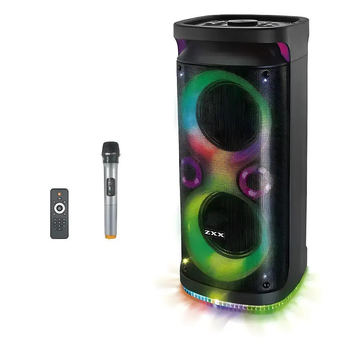 Портативная акустическая система с пультом и микрофоном ZXX-8850/ 6733 60Вт 8" 71х33х31см USB/TF/FM/BT/MIC Bluetooth с подсветкой черный