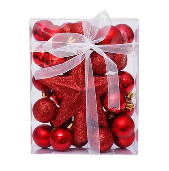 Набор новогодних елочных шаров 30шт Red, Velice