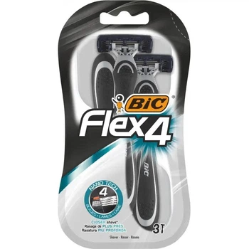 Набор бритв без сменных катриджей BIC Flex 4, 3 шт.