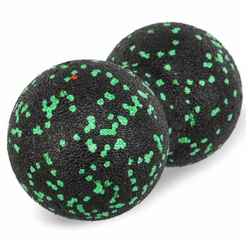 Мяч массажный двойной для мфр и самомассажа Zelart Duoball 1132 размер 16х8 см Black-Green