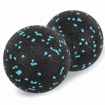 Мяч массажный двойной для мфр и самомассажа Zelart Duoball 1132 размер 16х8 см Black-Blue