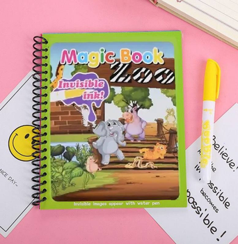 Багаторазова розмальовка водою з маркером 826P Magic book Зоопарк