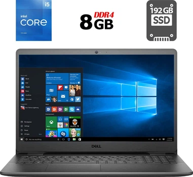 Ноутбук Б-класс Dell Inspiron 3501 / 15.6" (1366x768) TN / Intel Core i5-1135G7 (4 (8) ядра по 2.4 - 4.2 GHz) / 8 GB DDR4 / 192 GB SSD / Intel Iris Xe Graphics / WebCam б/у