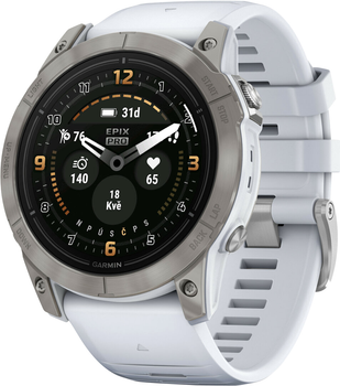 Смарт-годинник Garmin Epix Pro (Gen 2) Sapphire Edition 51 mm Titanium with Whitestone Band (010-02804-11)