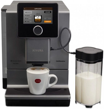 Кавомашина Nivona CafeRomatica 2.2л, зерно + мелена, автомат.капучинатор, авторецептів - 9, чорно - срібний (NICR970)