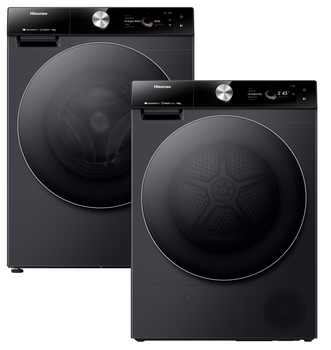 Сушильный автомат Hisense DH7S107BB + Стиральная машина Hisense WF7S1247BB