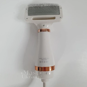 Фен щітка для грумінгу тварин Pet Grooming Dryer, масажер гребінець для шерсті собак і кішок, LK951-White/Gold