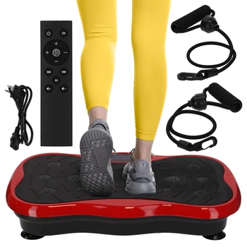 Виброплатформа для тренировок 4FIZJO Ultra+ с пультом и эспандерами Black/Red (P-5905973401531)