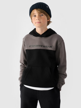 Дитяче худі на флісі 4F SWEATSHIRT M1222 128 Чорний 4FJWAW24TSWSM1222-20S
