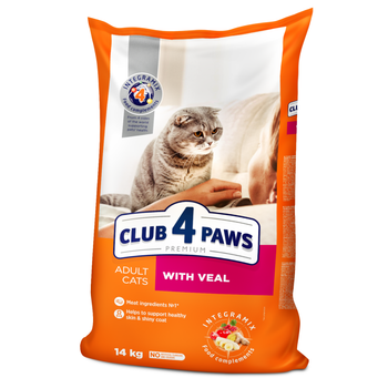 Сухой корм Club 4 Paws Adult Cats With Veal для взрослых кошек с телятиной 14 кг (B4630801)