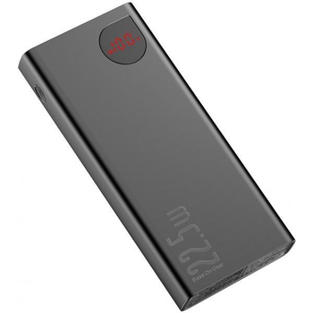 Павербанк Baseus Adaman Metal 20000 mAh 22.5W Digital Display Power Bank із швидкою зарядкою QC3.0+PD3.0 (PPAD000101) Black