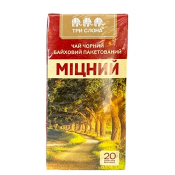 Чай чорний байховий Три Слона Міцний у пакетиках 20 штук