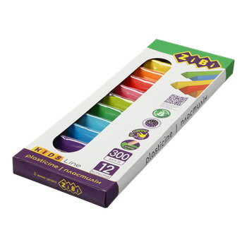 Пластилін 12 кольорів, 300 г, KIDS Line