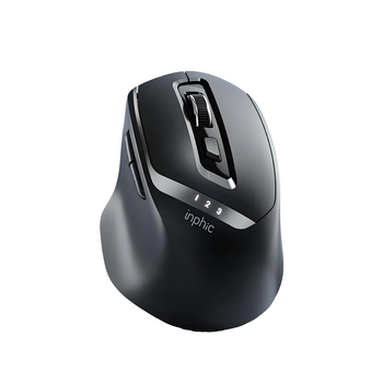 Мышь INPHIC DR5 беспроводная Bluetooth + USB 2.4ГГц и 2400 DPI, чёрный