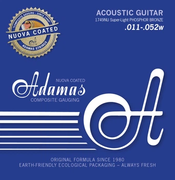 Струны для акустической гитары Adamas Nuova Coated Phosphor Bronze 1749NU, 11-52w (G-664640)