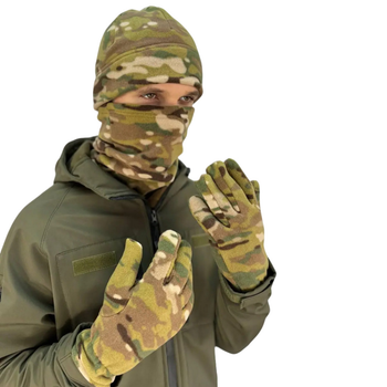 Зимний флисовый комплект (шапка, бафф, перчатки) Ranger RA8957 55-57 Multicam